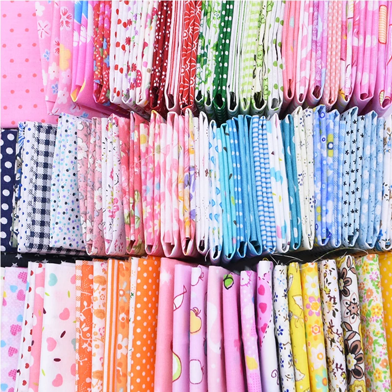 7 Uds. De tela con estampado de flores para costura de vestidos, tela de retales, tela de algodón, manualidades DIY, acolchado, costura, Material hecho a mano