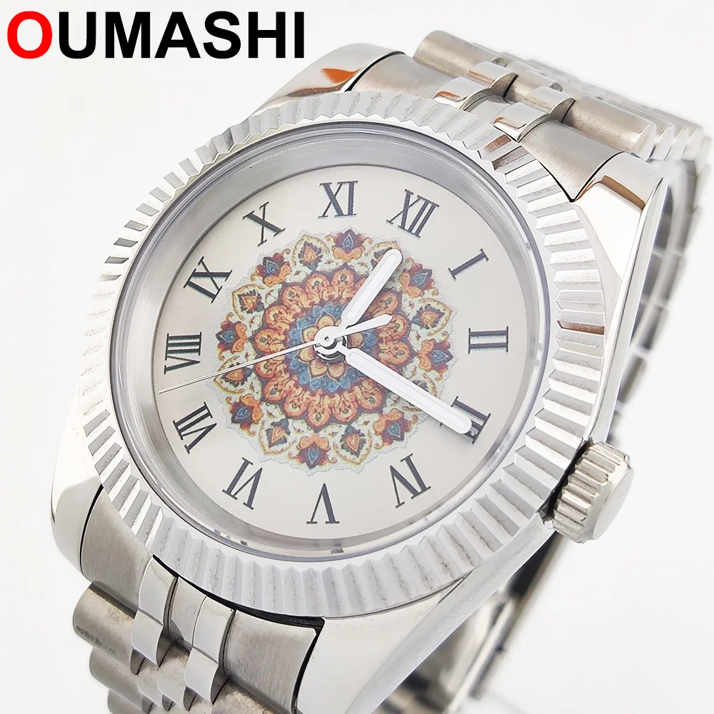 NH35 watch 36/39mm Men's watch Stainless steel waterproof Mechanical watch NH35 Automatic movement Creative mandala flower watch