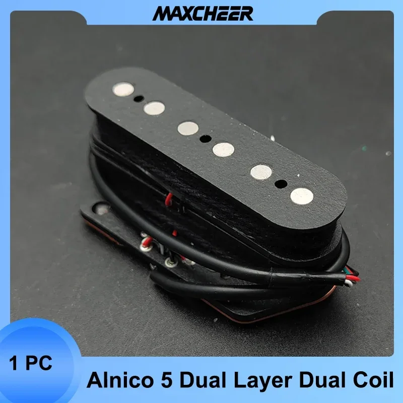 Alnico 5 TL Humbucker Bridge Pickup Dual Layer Dual Coil Pickup 6-String Open Styple Fiber Bobbin Magnet Black