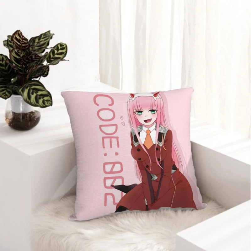 

Decorative Pillowcases FranXX Anime Double Sided Printing Covers for Bed Pillows Decor Home Short Plush Body Pillow Cover 40x40