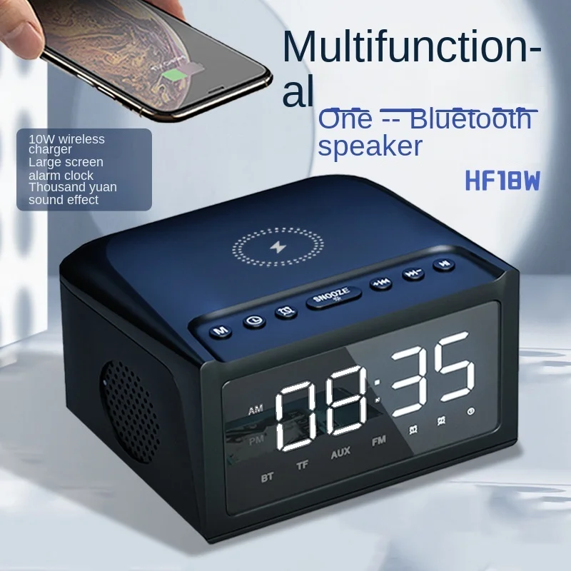 Nuovo altoparlante Bluetooth da 10W orologio di ricarica Wireless Bluetooth Sound Hotel Home Desktop sveglia suono Wireless