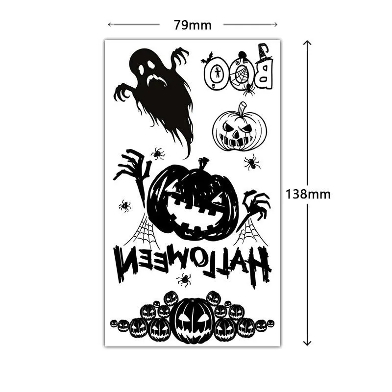 1sheet Halloween Tattoo Sticker Paper Spider Tattoo Sticker Bat Tattoo Sticker