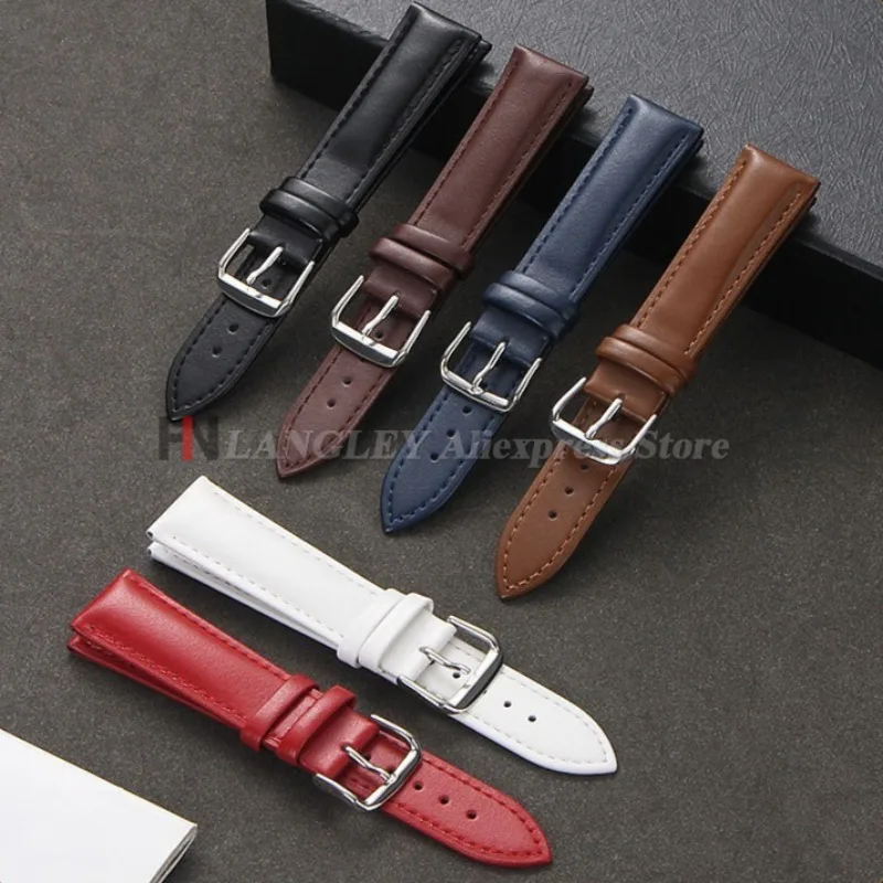 Pulseira de relógio de couro para dw para seiko masculino feminino pulseira 12 13 14 15 16 17 19 20 21 22 23 24mm macio esporte universal
