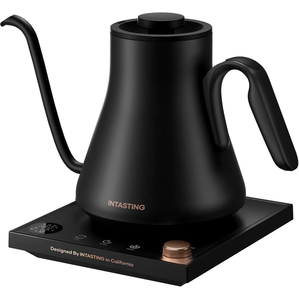 Hervidor de cuello de cisne de calentamiento rápido con temperatura precisa de acero inoxidable para café y té