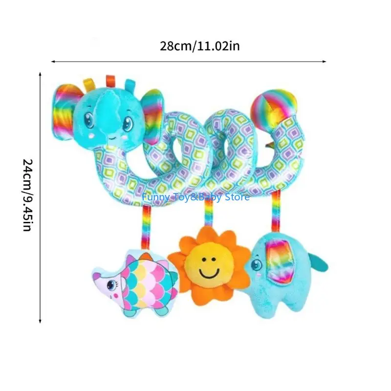 Vibrant Crib Toy With Soft Plush Textures And Gentle Rattle Sounds For Newborns Baby Bed Sensory Development And Calming C90B
