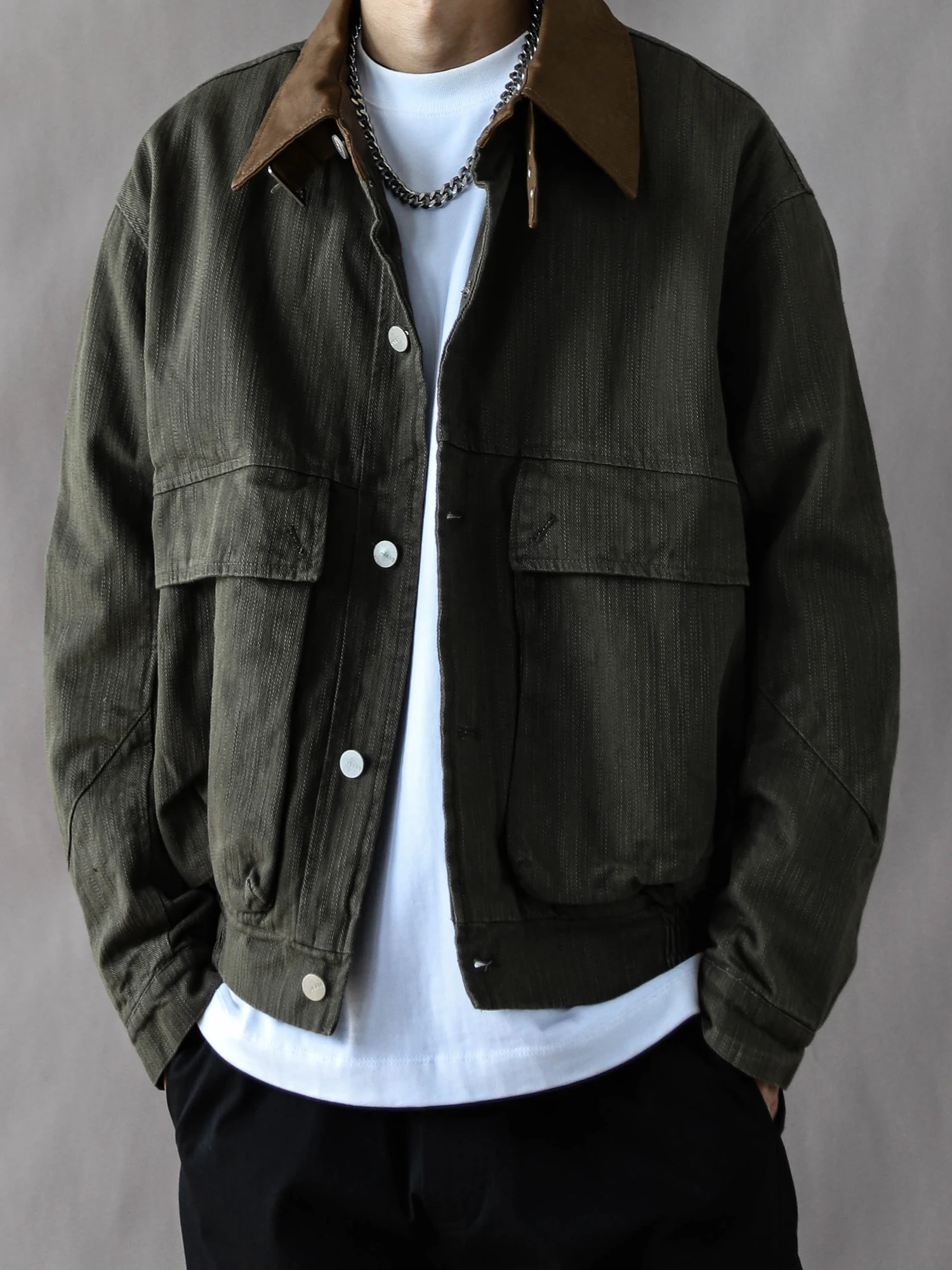 

Мужская куртка в американском ретро-стиле, плотная, свободного кроя, для весны и осени, повседневная, новинка 2025 года, модный бренд, рабочая одежда