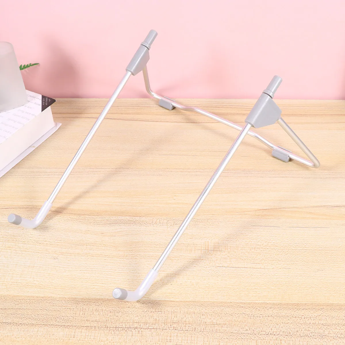 Foldable Aluminum Laptop Stand Adjustable Grey Lightweight Portable Notebook Rack for Work Gaming Video Watching