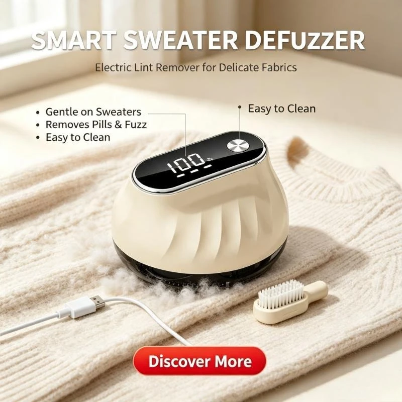 Portable Electric Rechargeable Lint Remover for Clothes Digital Display Fuzz Shaver Sweater Defuzzer Smart Fabric Care
