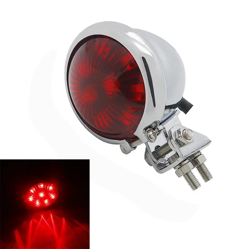Motorcycle Red LED 12V Adjustable Cafe Racer Style Stop Tail Light Motorbike Brake Rear Lamp Taillight for Chopper Bobbe image 2