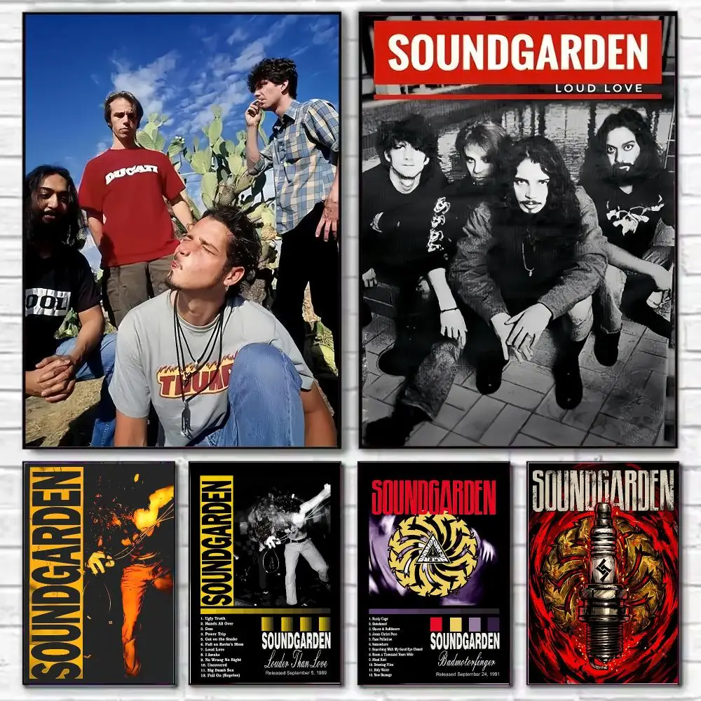 Band S-Soundgarden Poster HD Decorative Wall Art Aesthetic Home Decor for Living Room Bedroom Café Office Modern Stylish Gift