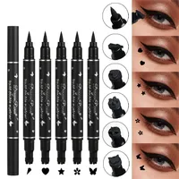 Black Eyeliner Pen Double-headed Star Seal Butterfly Moon Stamp Lasting Waterproof Liquid Eye Liner Pencil Eyes Makeup Cosmetic