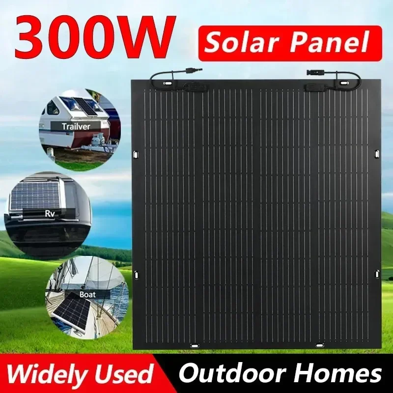 18V Flexible 300W Solar Panel +100A Controller+12000W Inverter Bendable Waterproof Monocrystalline Solar Panel for RV Boat