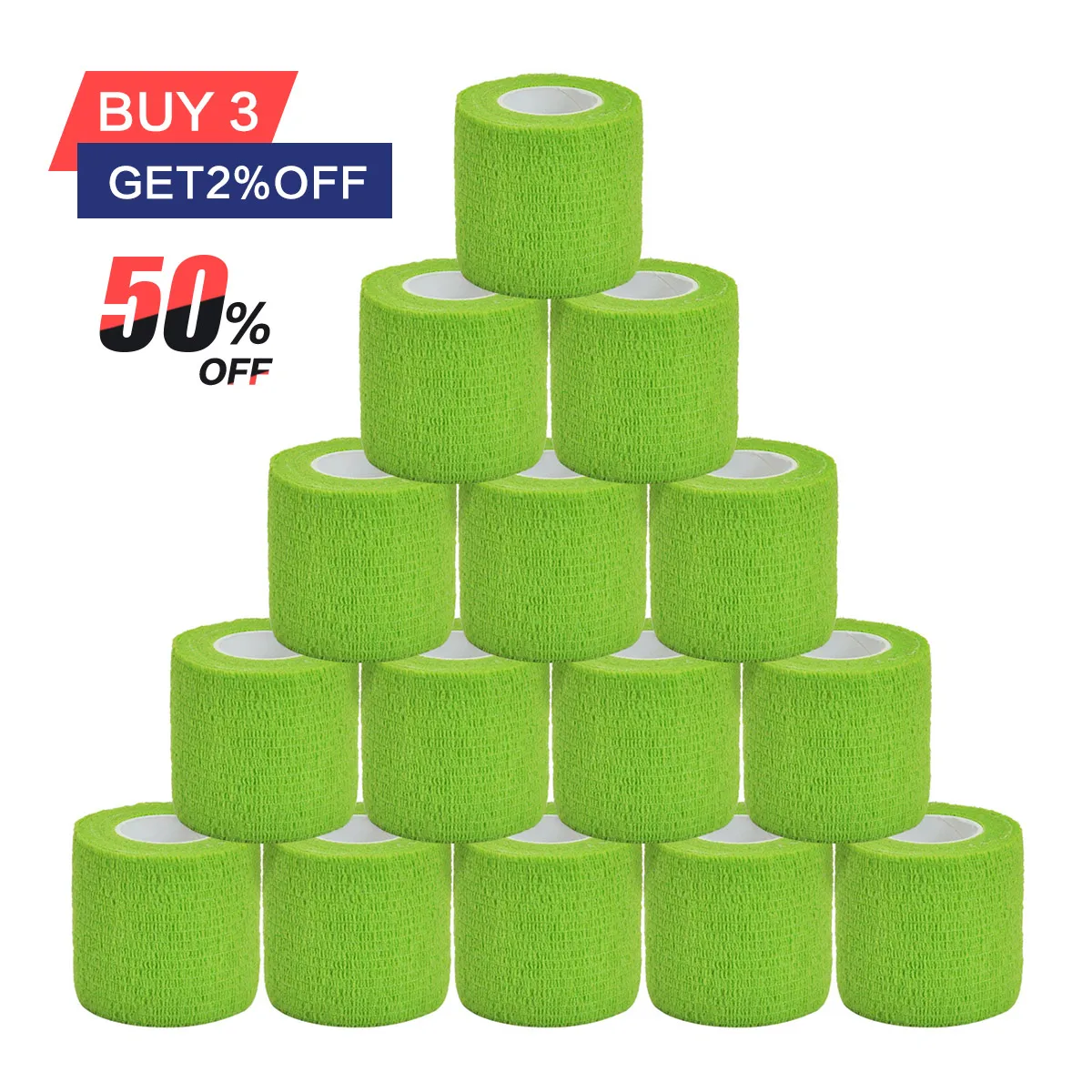 1/6/10 pcs Grass green Gauze Medical Bandage Self-adhesive Breathable Elastic Bandages for Sports Fixing Finger Wrist Leg