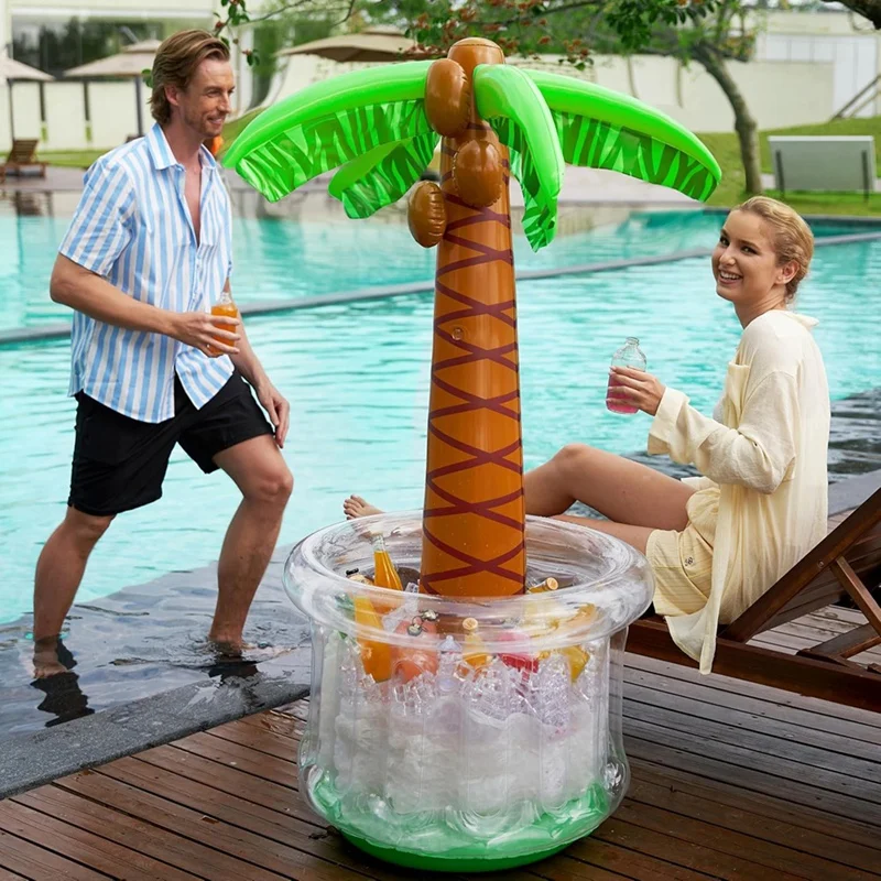 60Inch Inflatable Palm Tree Cooler,Pool Party Decorations,Ocean Jungle Tropical Themed Summer Drink Cooler Water Toys-ABLA