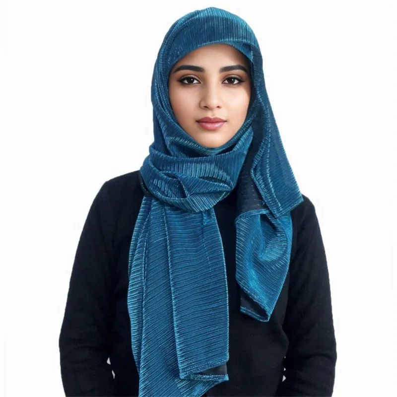 Foulard Hijabs Musulman Ligne Lumineuse, Hijab Musulman, Foulard artificiel astique de la raq Tudung Bawal, Voile de Sauna, Turban Bandanas, Accessoires