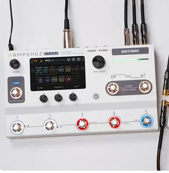 

Hotone Ampero II Processor Stage Use Multi-Effects with Bass Loop Recording Backing Drum Machine for Guitar Instruments