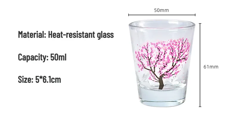 Temperature Change Color Vodka Shot Glasses Transparent Heat Resistant Small Glass Vodka Cup Bar Barware Set Wine Glass