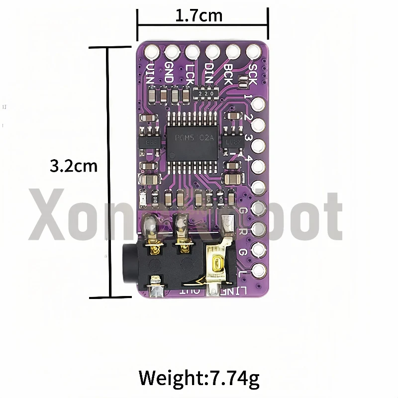 Interfaccia I2S PCM5102A Decodificatore DAC GY-PCM5102 Modulo lettore I2S per scheda formato Raspberry Pi pHAT Scheda audio digitale PCM5102