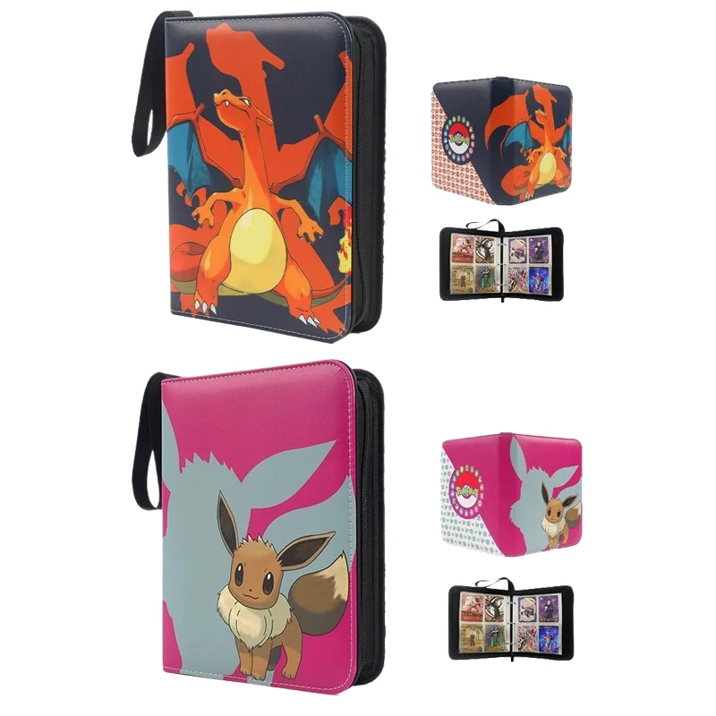 HOT Pokemon Card Anime Figure Card Storage Bag Photo Album Collect Album Loose Leaf Pu Zipper Game King Fans Pikachu Card Pack