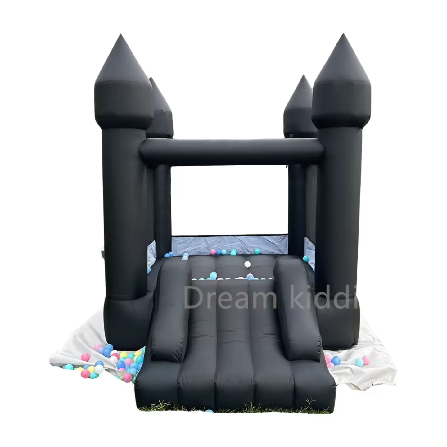 Popular  Nylon inflatable bounce house in black for kids indoor and outdoor play