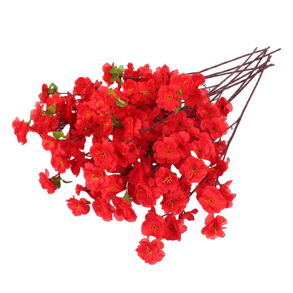 Simulated Peach Blossom Branches for Wedding Decor Living Room Dining Area Hotel Lobby Tabletop Floral Arrangement Setup