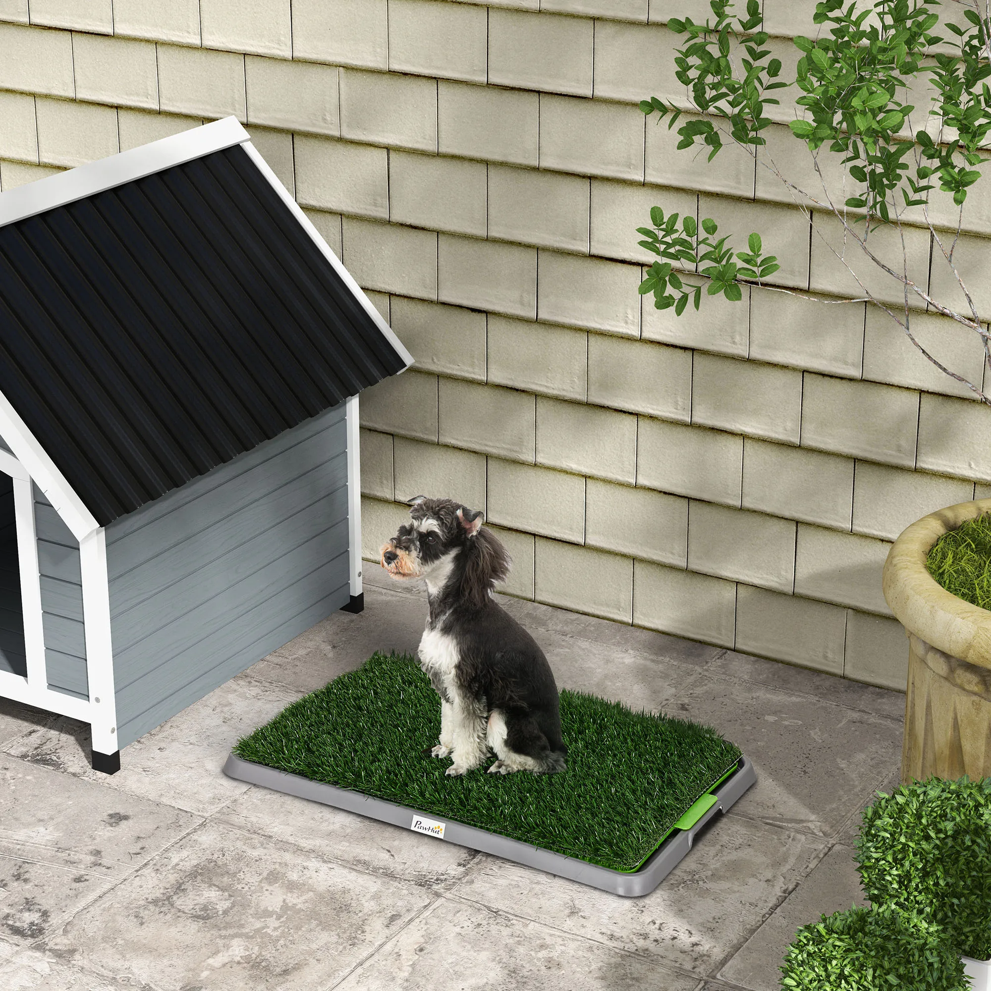 PawHut toilet for dogs with 2 artificial lawns 67x41x3,5 cm Green