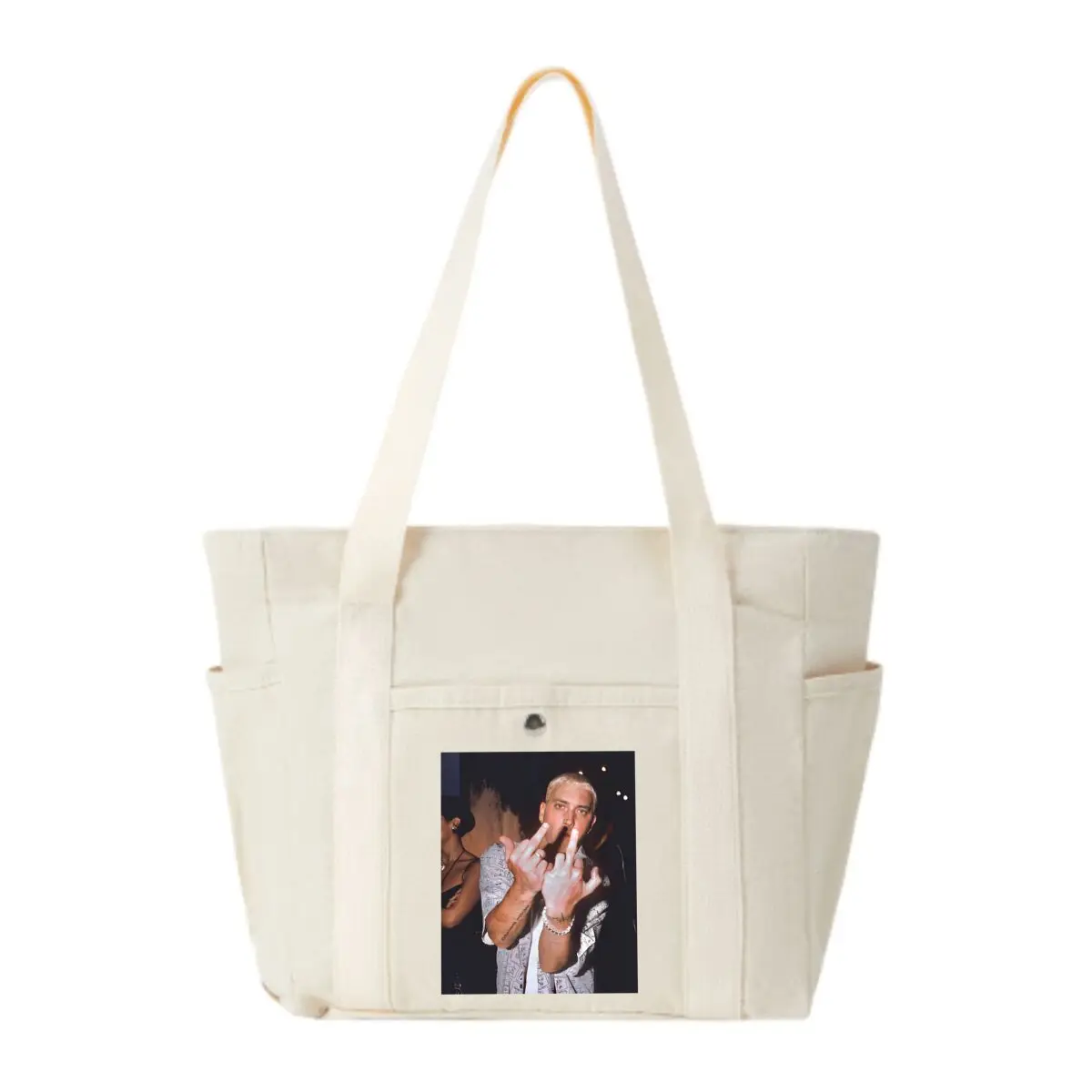 

Холщовая сумка большой вместимости Sing Stance Shows Bold Vibe с несколькими карманами — идеально подходит для школы и работы на работу