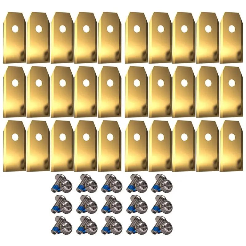 

A76I-Replacement Blades 30Pcs Sharp For ECOVACS Robotic Trimmer Lawn Mower Grass Cutter Pieces With Screws Tool B