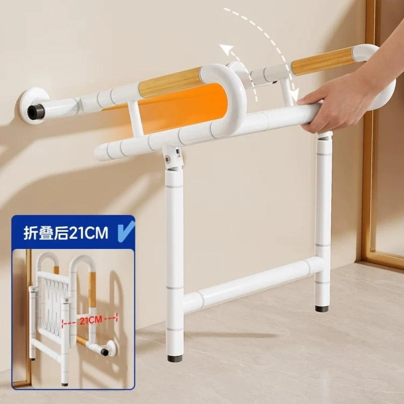 Wall Mounted Shower Stool Folding Bath Stools Elderly Barrier-free Bathing Safety Non-slip Shower Seat with Armrests Backrest