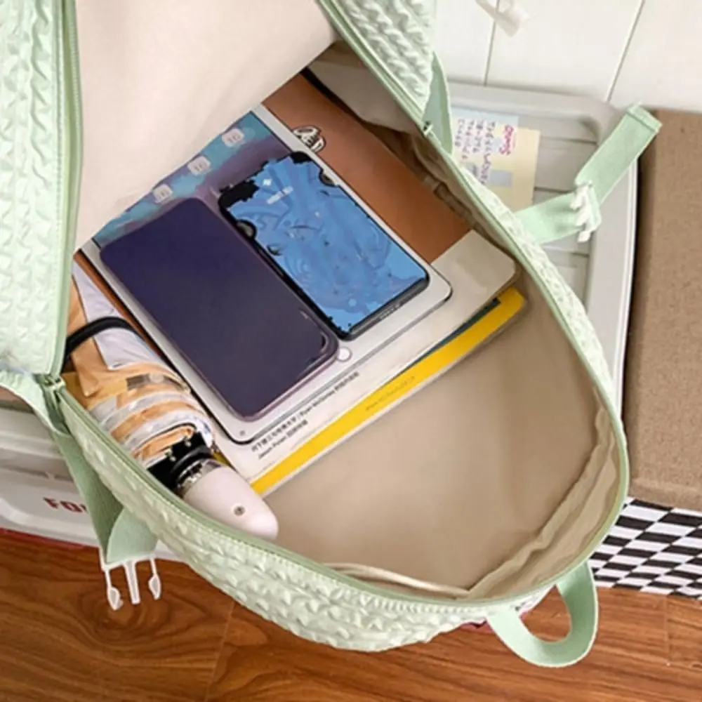 Portable Solid Color Students School Bag Candy Color Simple Large Capacity Backpack Waterproof Daypack College Backpack Travel