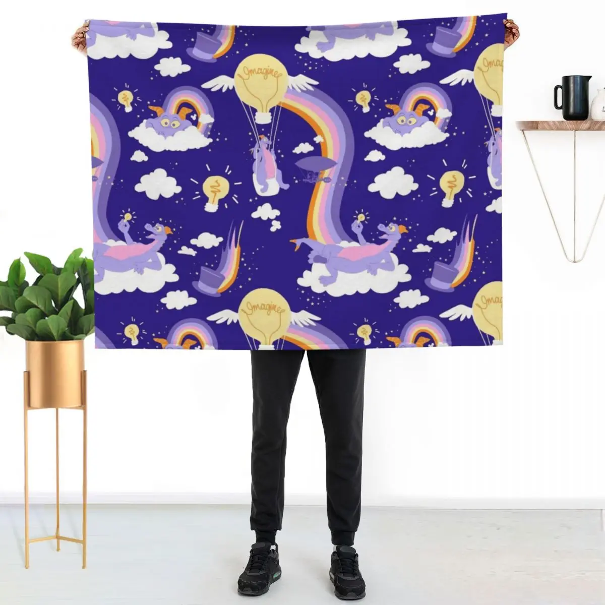 

Figment pattern Throw Blanket Cozy Sofa Blanket for TV Watching Napping
