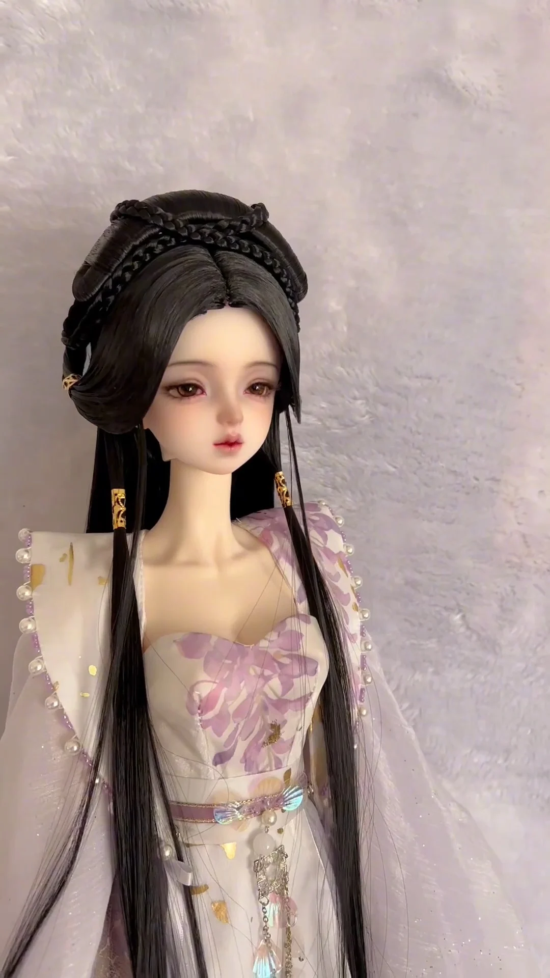 1/6 1/4 1/3 Scale Ancient Costume BJD Doll Wigs Chinese Hanfu Vintage Hair Fairy Wig For MSD SD13 Girl SSDF Accessories A2076