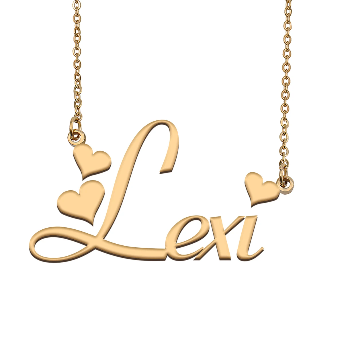 

Lexi Name Necklace Stainless Steel Nameplate Pendant for Women Girls Best Friends Birthday Wedding Christmas Mother Days Gift