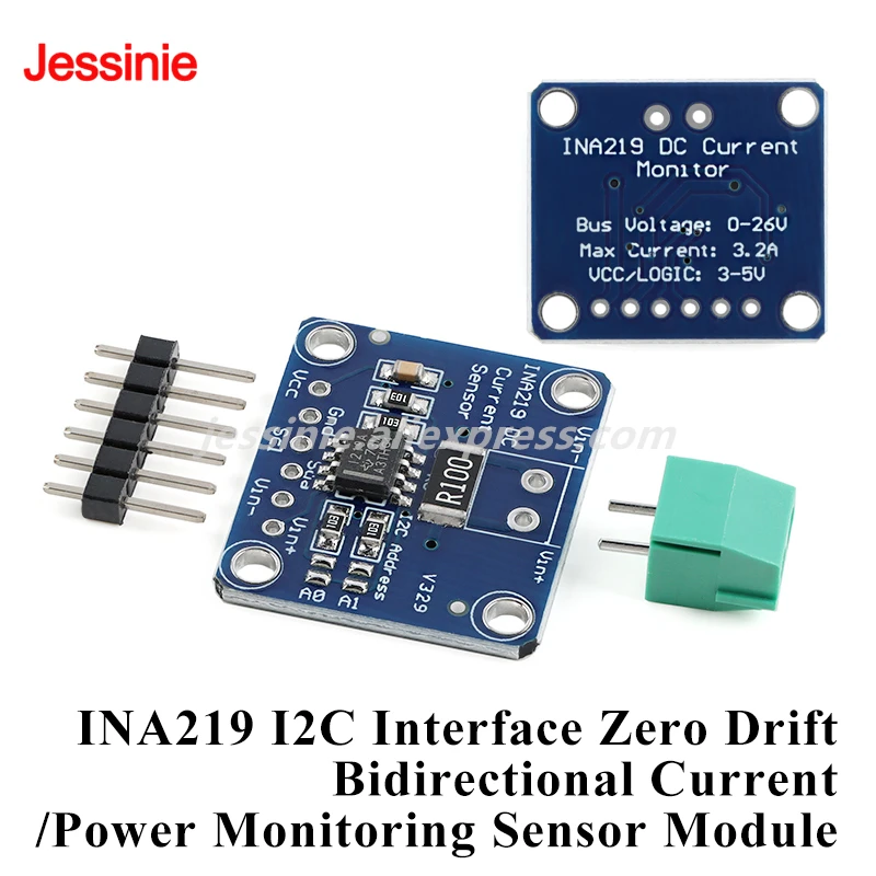 10pcs/1pc INA219 I2C Interface Zero Drift Bidirectional Current Power Monitoring Sensor Module 3.2A 3-5.5V integrated circuit