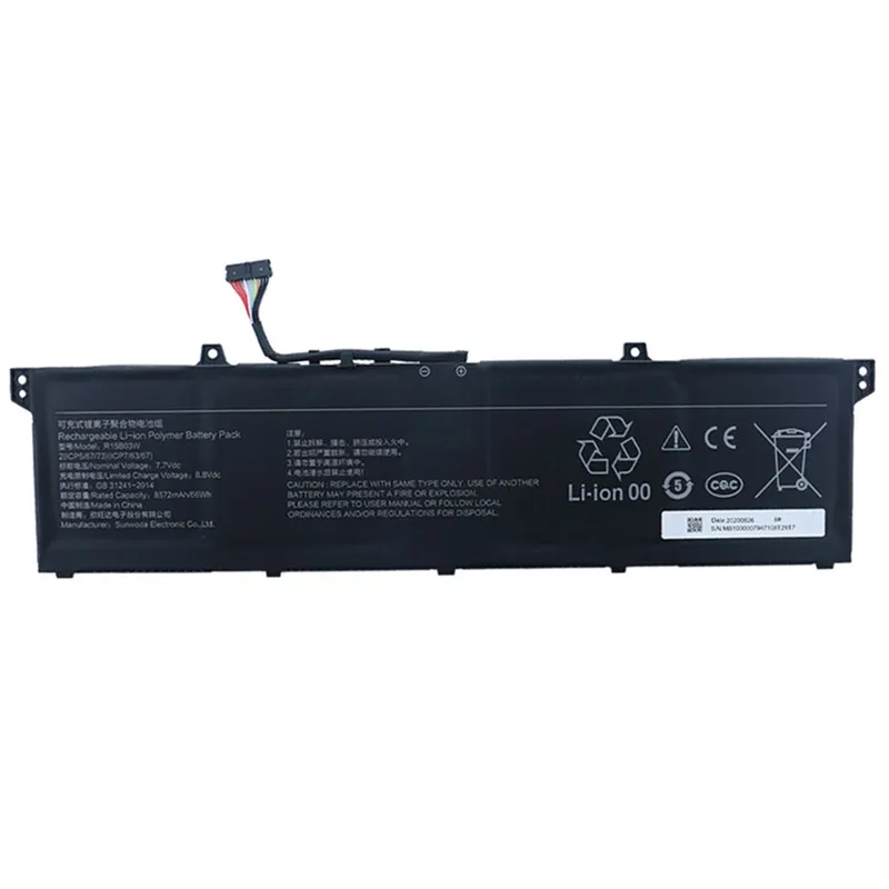 7.7V 66Wh 8572mAh New R15B03W Laptop Battery For Xiaomi Pro 15 2021 OLED XMA2009-AL XMA2009-DB XMA2009-FJ XMA2009-EJ XMA2009-AJ