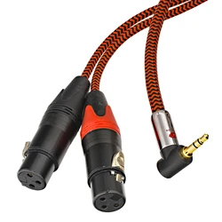 Premium Audio Cable Angle 3.5mm Mini Jack to Dual XLR 3 Pin Female for Mixer AMP PC 3.5 to 2*XLR Shielding Cable 1M 2M 3M 5M 8M