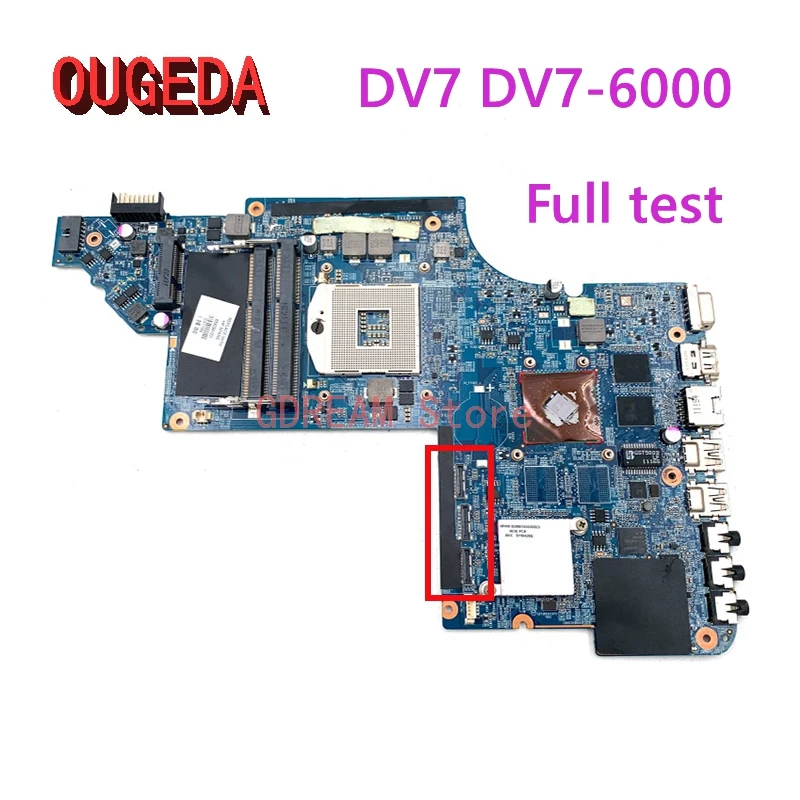 

OUGEDA 659093-001 659094-001 639390-001 665987-001 For HP Pavilion DV7 DV7-6000 Laptop Motherboard HM65 DDR3 512MB GPU full test