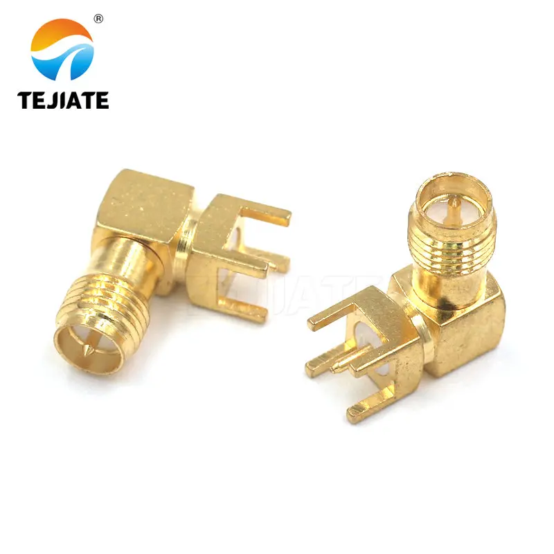 5PCS SMA-KWE SMA Female Plug Adapter Solder Edge PCB Mount Connector Right Angle RF Coaxial