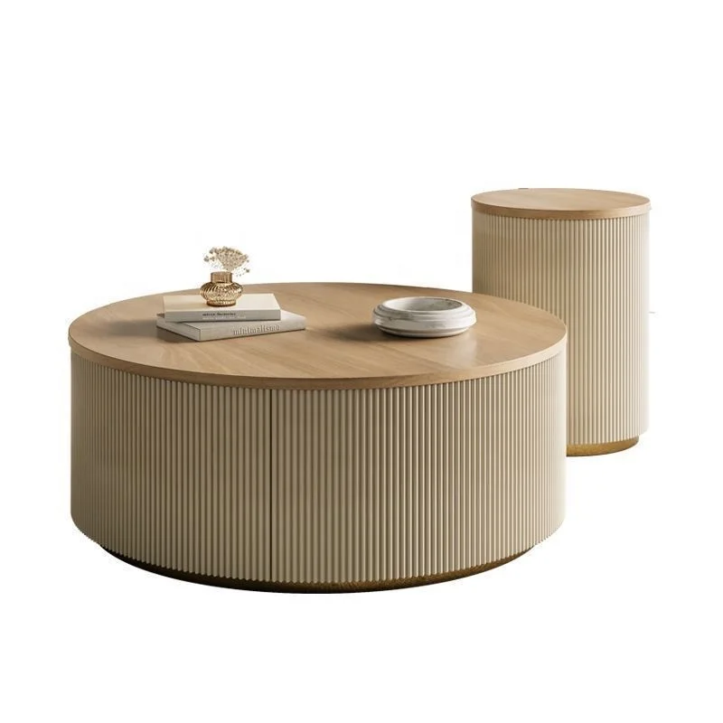 

#Timber Coffee Table Corners Natural Wood Center Table for Apartment