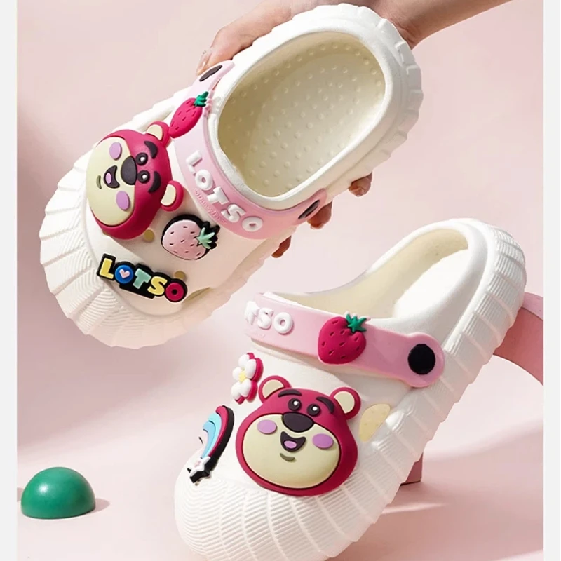 شباشب ديزني كولابورেশন على شكل دب الفراولة مناسبة للاستخدام الداخلي، أحذية شاطئ جديدة للأطفال والكبار، شباشب رائعة للأطفال #6