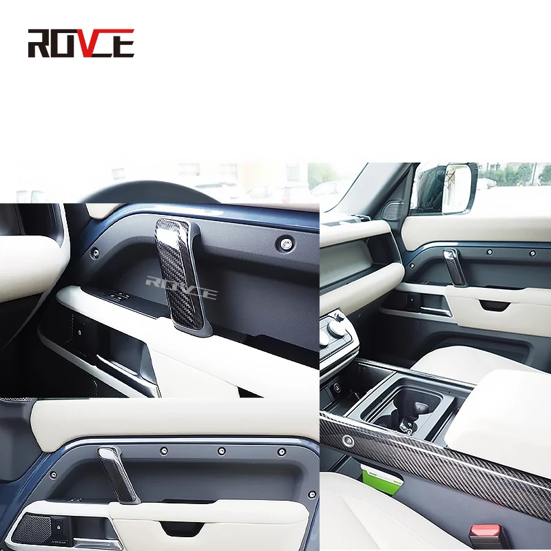 ROVCE  4PSC Car Interior Center Console Panel Side Trim Strips Cover For Land Rover Defender 2020-2024 90 110 Replacement Parts