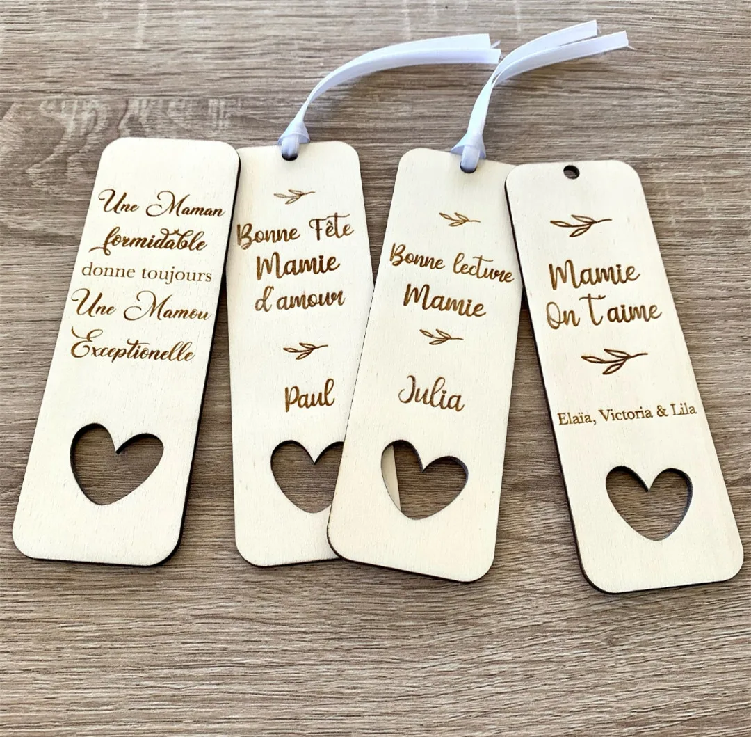 Personalized Wooden Bookmark Custom Message, Name Wood Engraved Bookmark Granny Gift Mother Gift Couple Gift