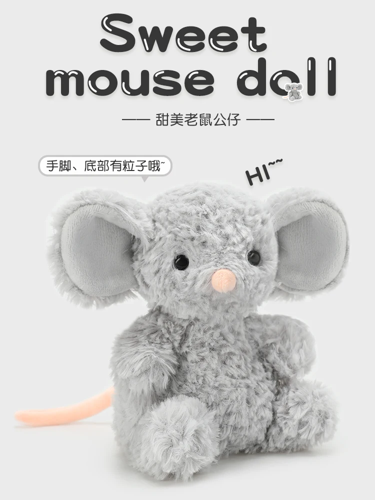 15 cm lebensechte Maus-Plüschfigur, niedliche, intelligente, flauschige Haustierpuppe, zum Kuscheln, als Heimdekoration, hochwertige Geschenke – Detail 5