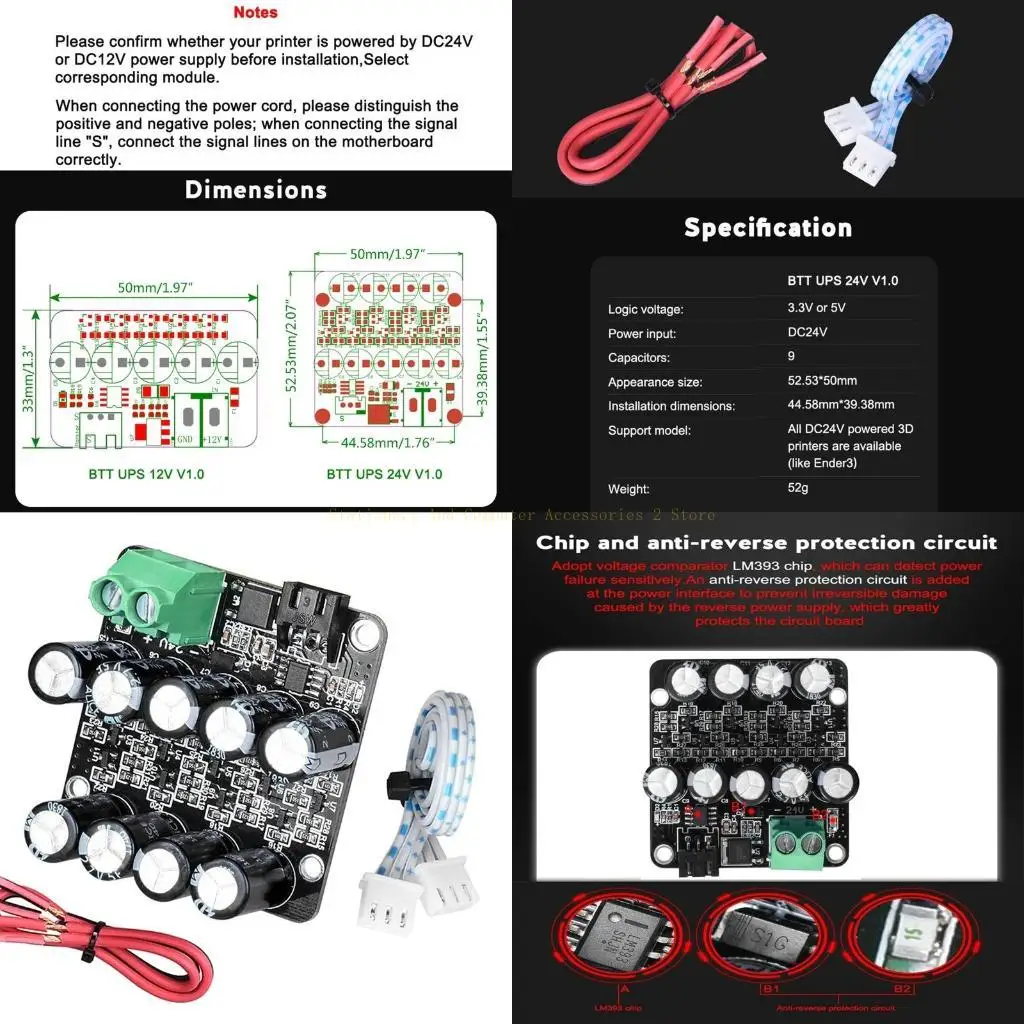 

3D Printer Parts MINI UPS V2.0/ BTT UPS 24V V1.0 Power off Resume Print