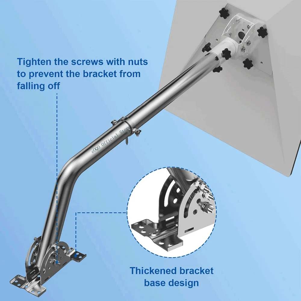 Starlink Standard 4 Mount, 160° Adjustable Tilt, Heavy Duty Metal Long Mount with Pipe Adapter, for Gen 3/Std 4X/Enterprise Dish