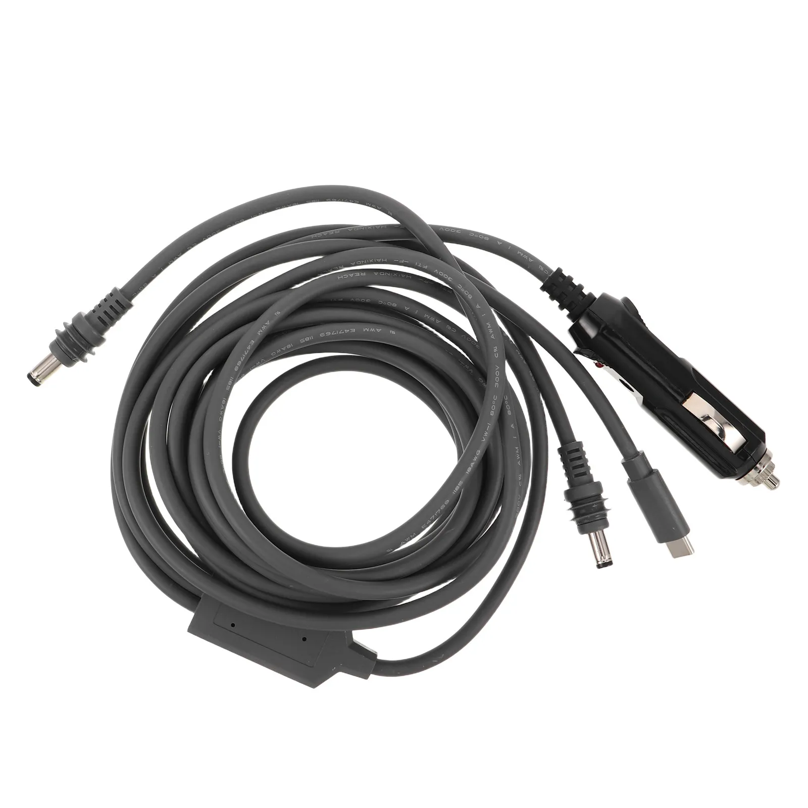 3-in-1 Cigarette Lighter Plug Car Power Cable Dc Socket Converter USB-C for Camping Trips Rv Use Mini Automotive Devices Stable