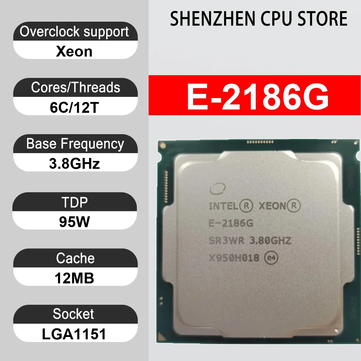Intel Xeon E-2186G 6 Core 12 Thread 3.8GHz 95W 12MB Cache 14nm LGA 1151 SR3WR DDR4 2666 MHz Coffee Lake UHD Graphics P630