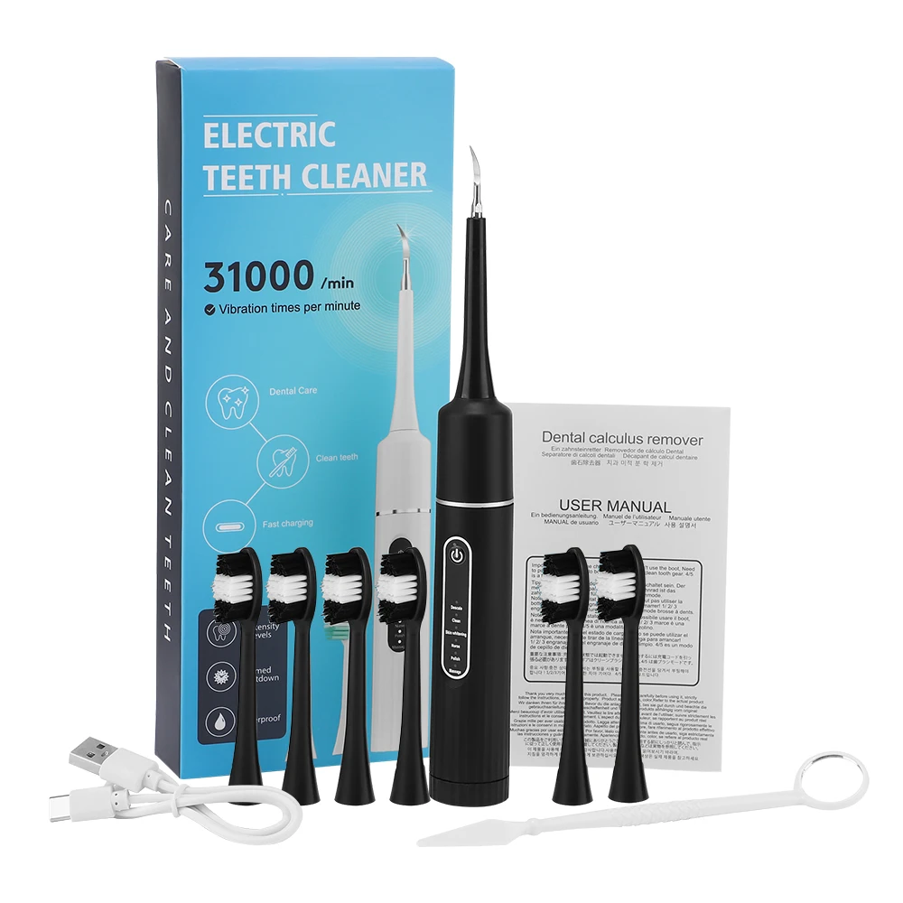 Electric Sonic Vibration Toothbrush Dental Scaler Teeth Whitening Plaque Calculus Coffee Smoke Stains Tartar Removal Tooth Clean