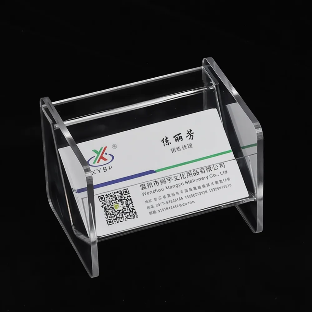 Transparent Acrylic Name Card Holder Desktop Organizer Storage Stand Multifunction Display Rack For Business Office