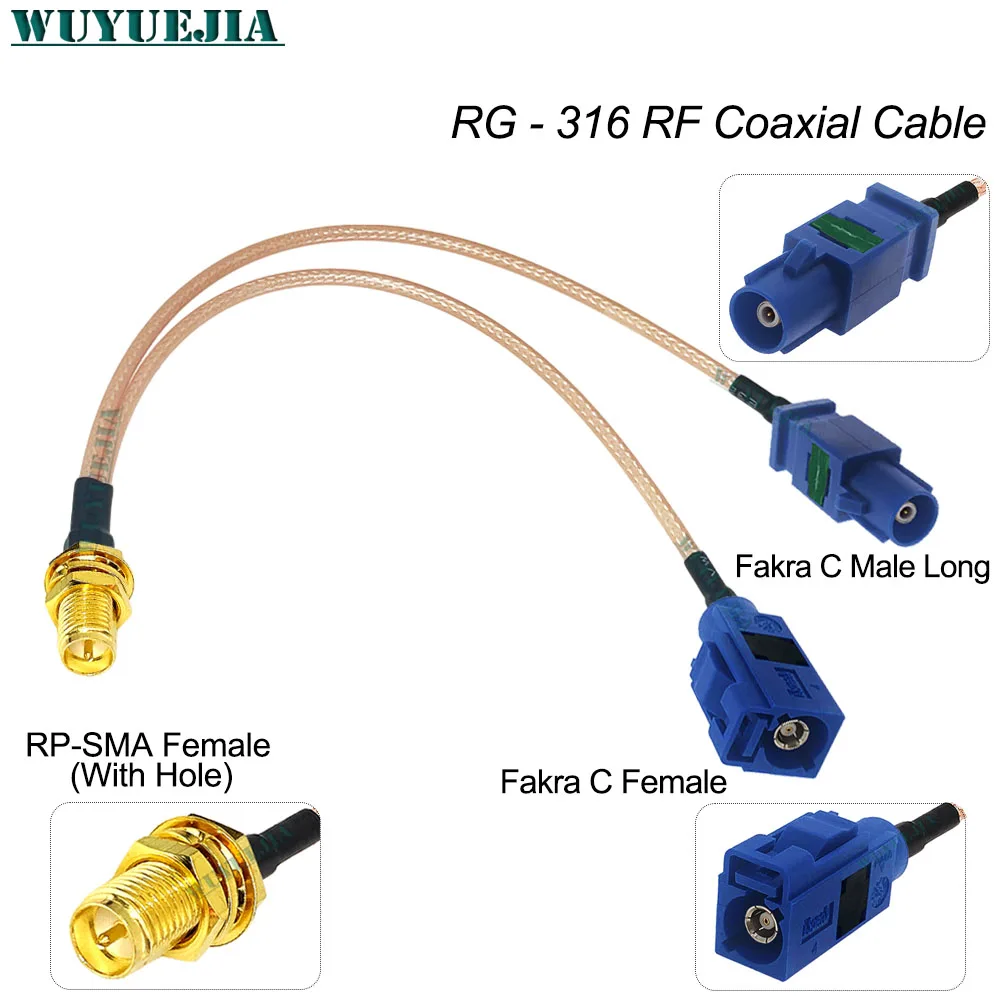 0.1~1 M Y 타입 RG-316 케이블 RP-SMA 암 핀에서 블루 파크라 C 수+암 50옴 커넥터 WIFI 라우터 안테나 RF 동축 케이블